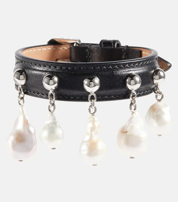  Alaia Alaïa Pulsera De Piel Con Nácar 