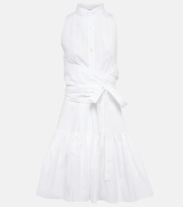  Alaia Alaïa Vestido Corto En Popelín De Algodón 