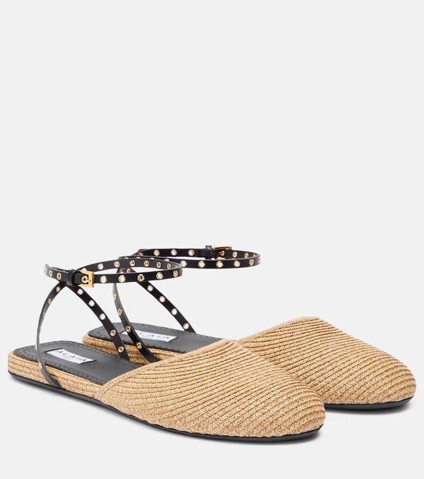  Alaia Alaïa Zapatos De Rafia Con Piel 