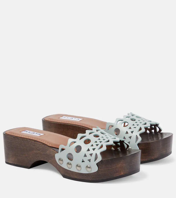  Alaia Alaïa Zuecos Vienne De Piel Y Madera 