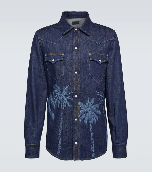  Alanui Alanui Camisa Jungle De Denim Estampada 