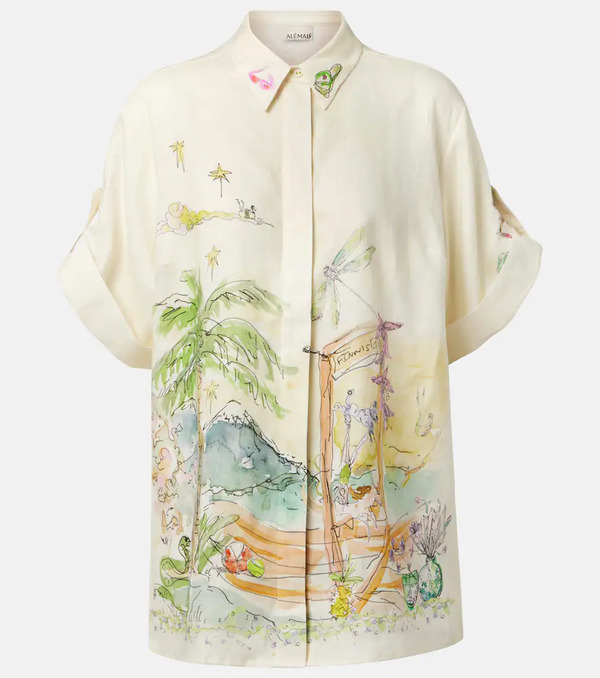  Alemais Alémais Camisa Anouk De Lino Estampada 
