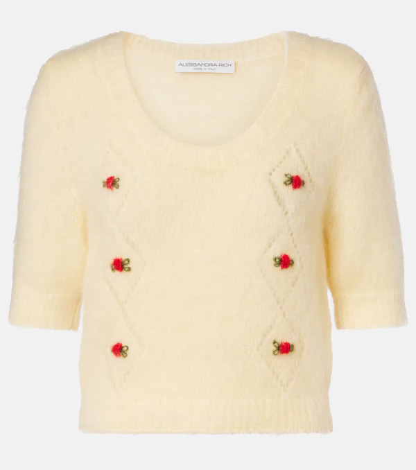  Alessandra Rich Alessandra Rich Jersey En Mezcla De Mohair Bordado 