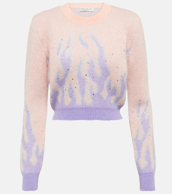  Alessandra Rich Alessandra Rich Jersey Mezcla De Mohair En Jacquard 