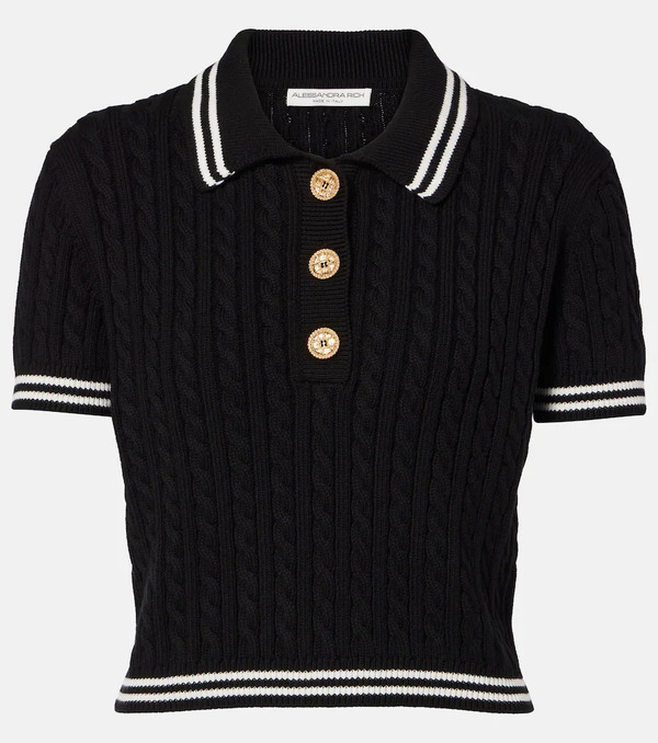  Alessandra Rich Alessandra Rich Polo Trenzado De Algodón 