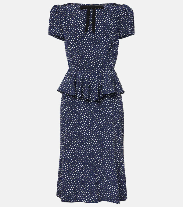  Alessandra Rich Alessandra Rich Vestido Midi De Seda Con Lunares 