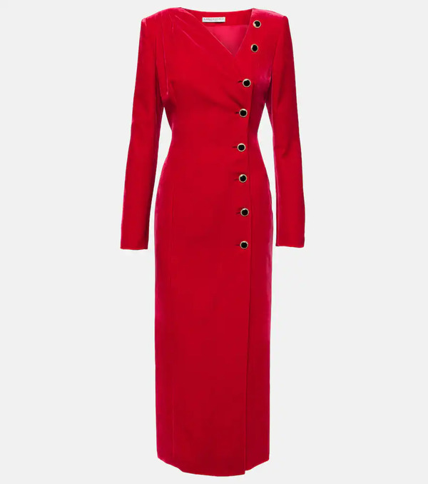  Alessandra Rich Alessandra Rich Vestido Midi De Terciopelo 