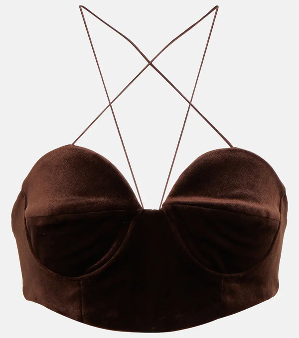  Alex Perry Alex Perry Bralette De Terciopelo Con Cuello Halter 