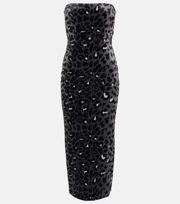  Alex Perry Alex Perry Vestido Midi De Terciopelo Estampado 