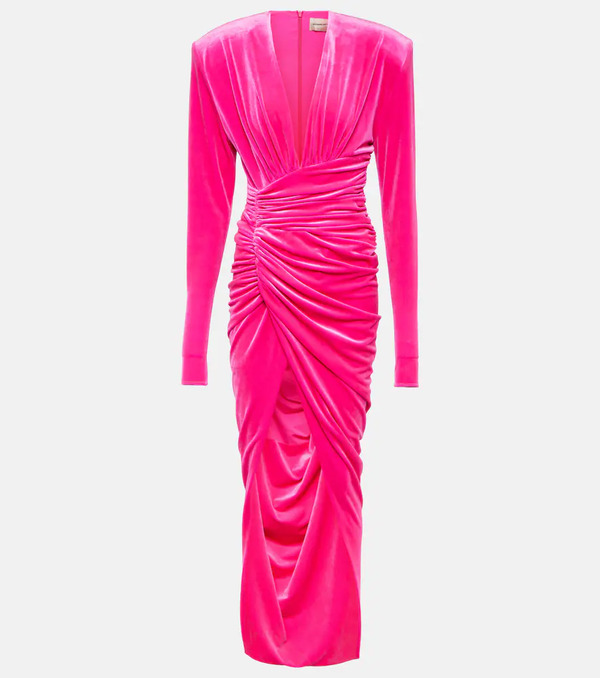  Alexandre Vauthier Alexandre Vauthier Vestido Midi De Terciopelo Drapeado 