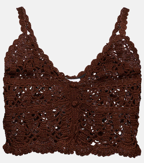  Anna Kosturova Anna Kosturova Crop Top De Croché De Algodón 