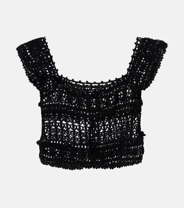  Anna Kosturova Anna Kosturova Crop Top De Croché De Algodón 