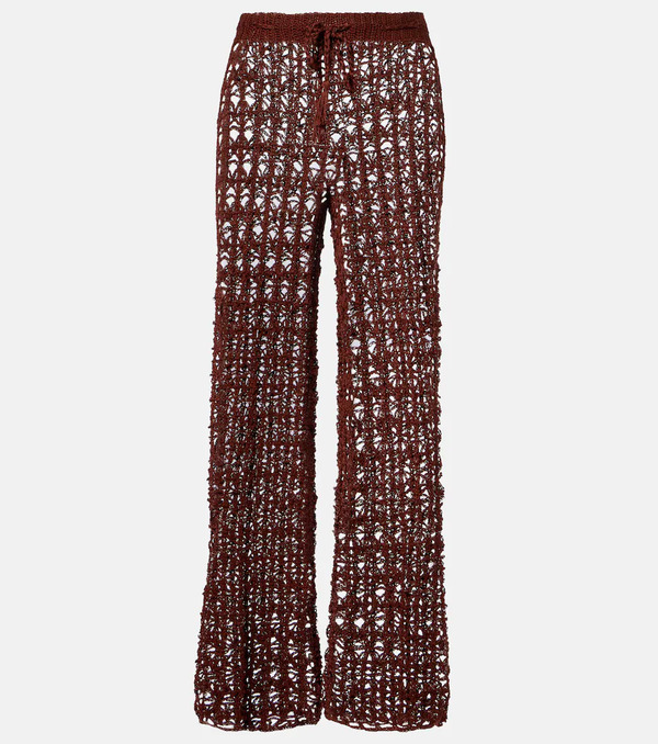  Anna Kosturova Anna Kosturova Pantalones Anchos De Croché De Algodón 