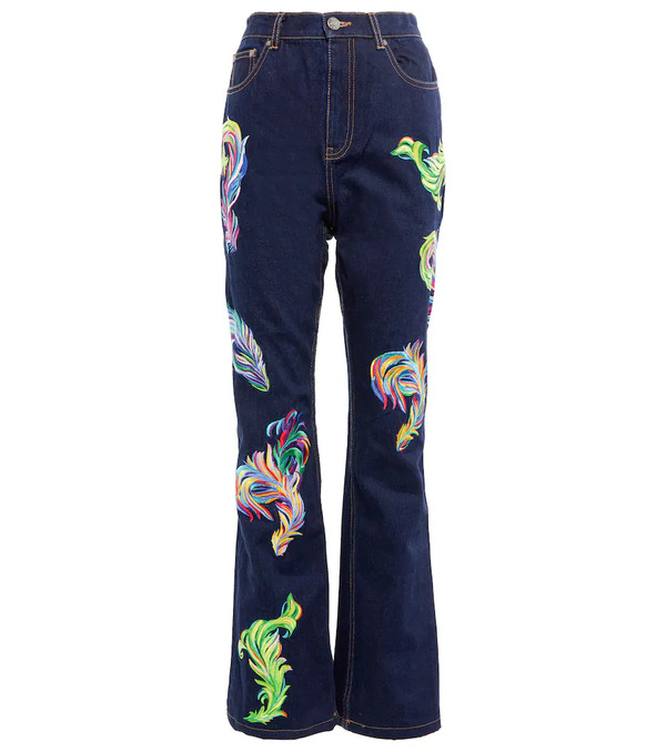  Area Area Jeans Rectos De Tiro Alto Con Bordado 