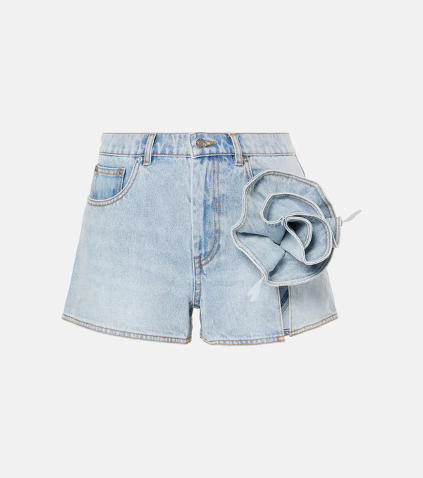  Area Area Shorts De Denim Con Aplique Floral 