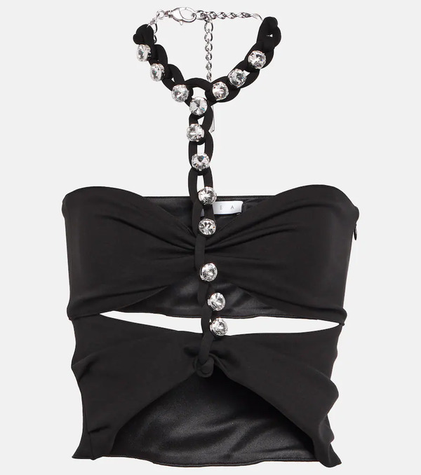 Area Area Top Cuello Halter Con Cadena 