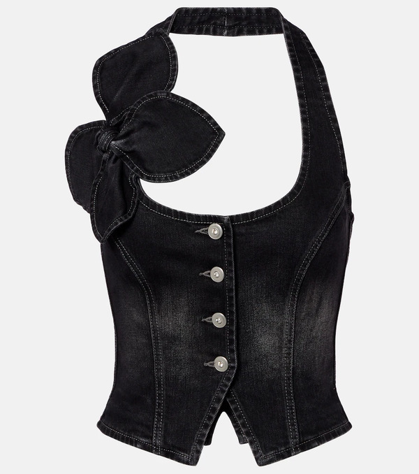  Area Area Top De Denim Con Lazo 