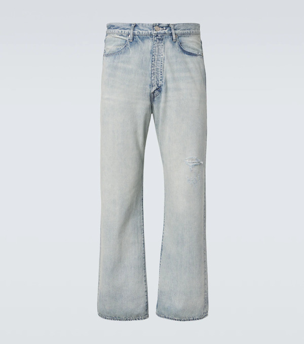  Auralee Auralee Jeans Anchos Con Efecto Desgastado 