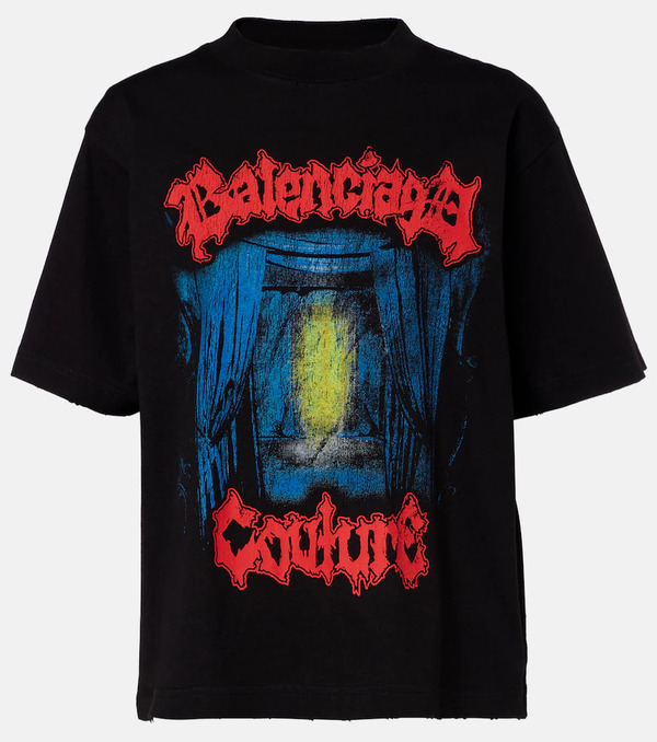  Balenciaga Balenciaga Camiseta De Algodón Estampada 