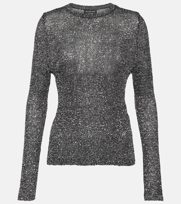 Balenciaga Balenciaga Jersey De Punto Metalizado Y Lentejuelas 