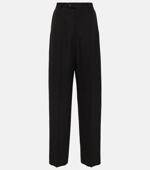  Balenciaga Balenciaga Pantalones Anchos De Lana De Tiro Medio 