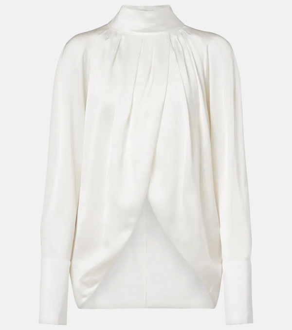  Balmain Balmain Blusa De Satén De Seda Drapeada 