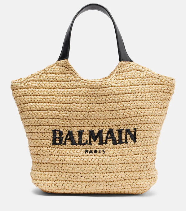  Balmain Balmain Bolso De Efecto Rafia Con Logo 