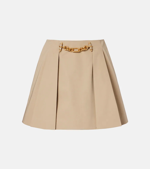  Balmain Balmain Minifalda De Gabardina De Algodón Plisada 
