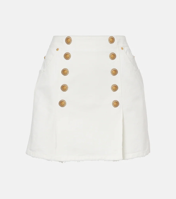  Balmain Balmain Minifalda De Lona De Algodón 