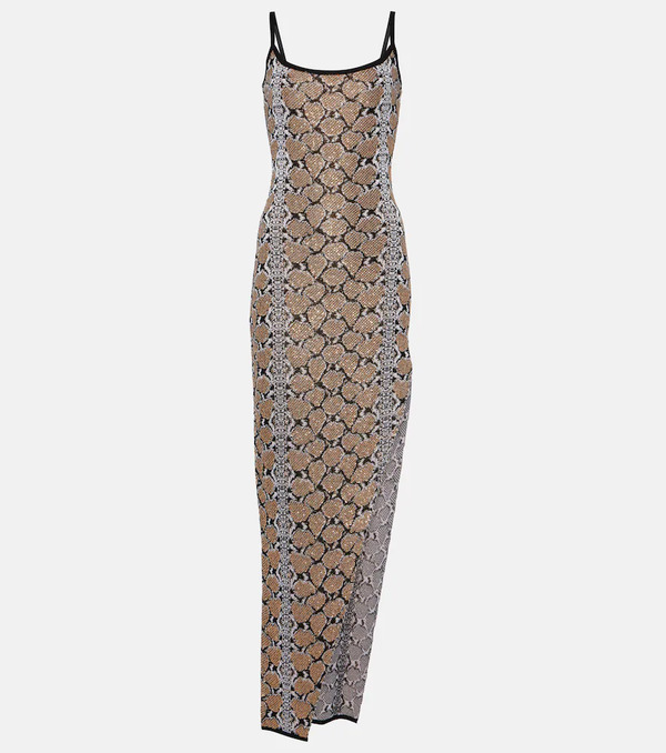  Balmain Balmain Vestido Largo Con Estampado De Serpiente 