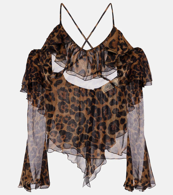  Blumarine Blumarine Top De Seda Drapeado Estampado 