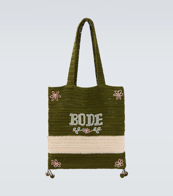  Bode Bode Bolso Tote Marsh De Croché Con Cuentas 
