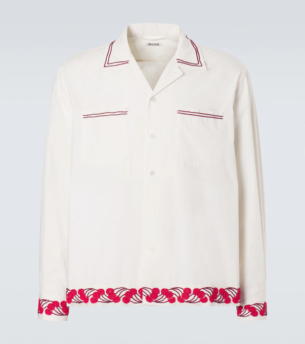  Bode Bode Camisa Cherry Lane De Popelín Con Cuentas 