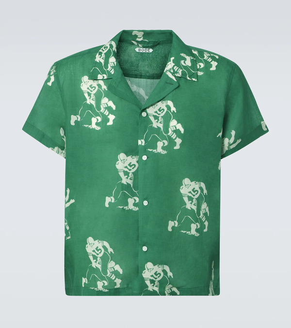  Bode Bode Camisa Football Silhouette De Lino 
