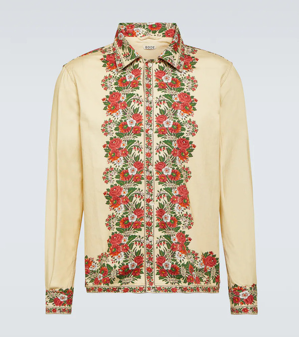  Bode Bode Camisa Winter Bouquet De Algodón 