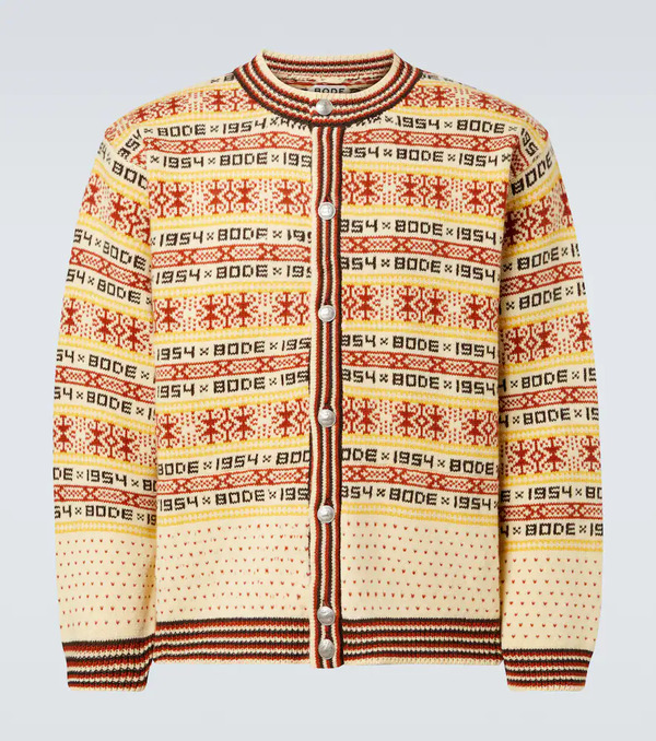  Bode Bode Cárdigan Marzipan De Lana En Jacquard 