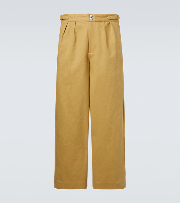  Bode Bode Pantalones Anchos De Sarga De Algodón 