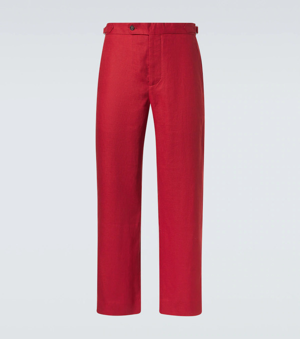  Bode Bode Pantalones Rectos De Lino 