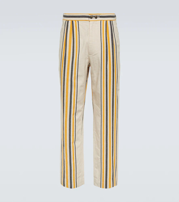  Bode Bode Pantalones Rectos De Tiro Medio De Algodón 