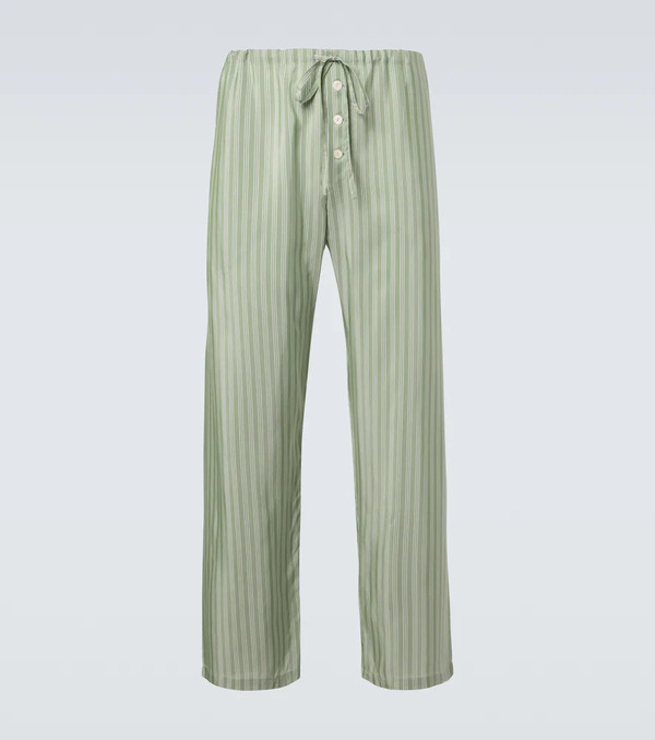  Bode Bode Pantalones Rectos Sylvan De Seda A Rayas 