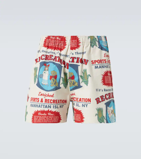  Bode Bode Shorts Con Estampado De Algodón 