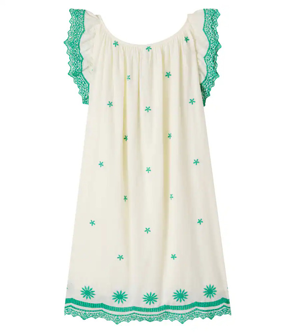  Bonton Bonton Vestido De Algodón Bordado 