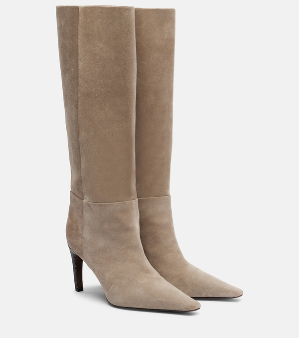  Brunello Cucinelli Brunello Cucinelli Botas Altas De Ante Con Cuentas Monili 