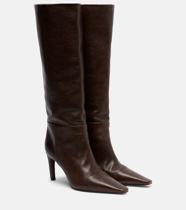  Brunello Cucinelli Brunello Cucinelli Botas Altas De Piel Con Cuentas Monili 