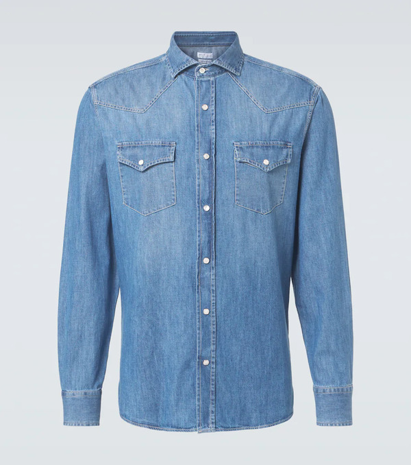  Brunello Cucinelli Brunello Cucinelli Camisa De Denim 