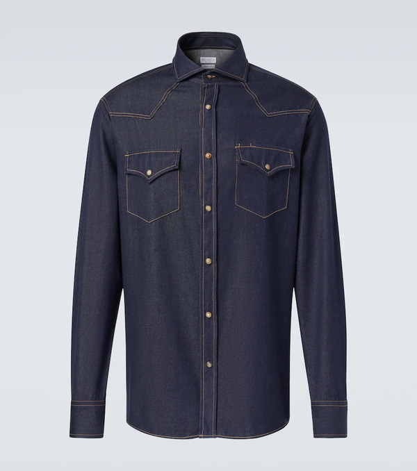  Brunello Cucinelli Brunello Cucinelli Camisa De Denim 