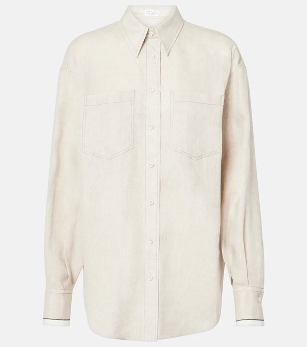  Brunello Cucinelli Brunello Cucinelli Camisa De Lino 