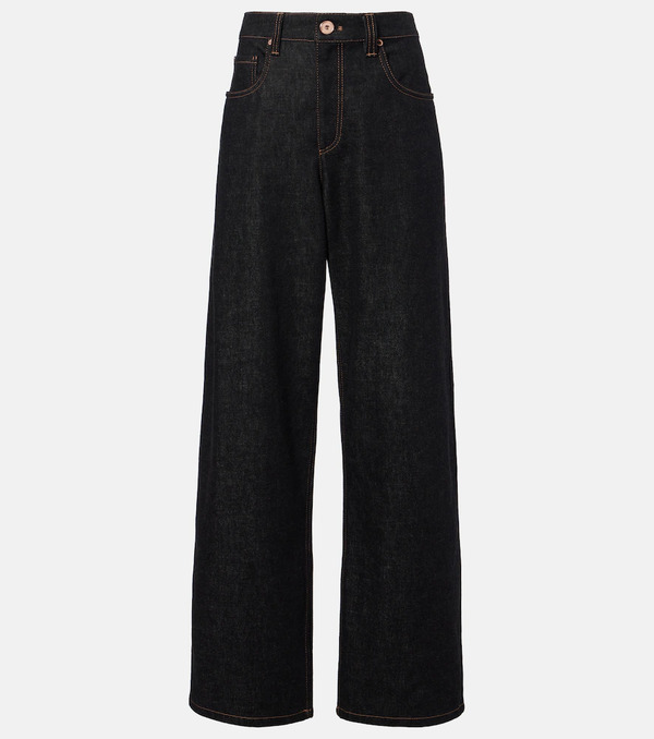 Brunello Cucinelli Brunello Cucinelli Jeans Anchos Con Piel 