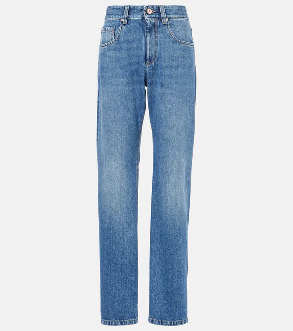  Brunello Cucinelli Brunello Cucinelli Jeans Rectos De Tiro Alto 