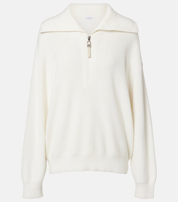  Brunello Cucinelli Brunello Cucinelli Jersey Oversized De Algodón Con Cuentas Monili 